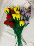 Finished Crochet Rose,Handmade Knitted Flowers,Crochet Flower Bouquet,Valentine'S Day Gift,Eclectic Home Decor,Gift for Her,Multcolor Option